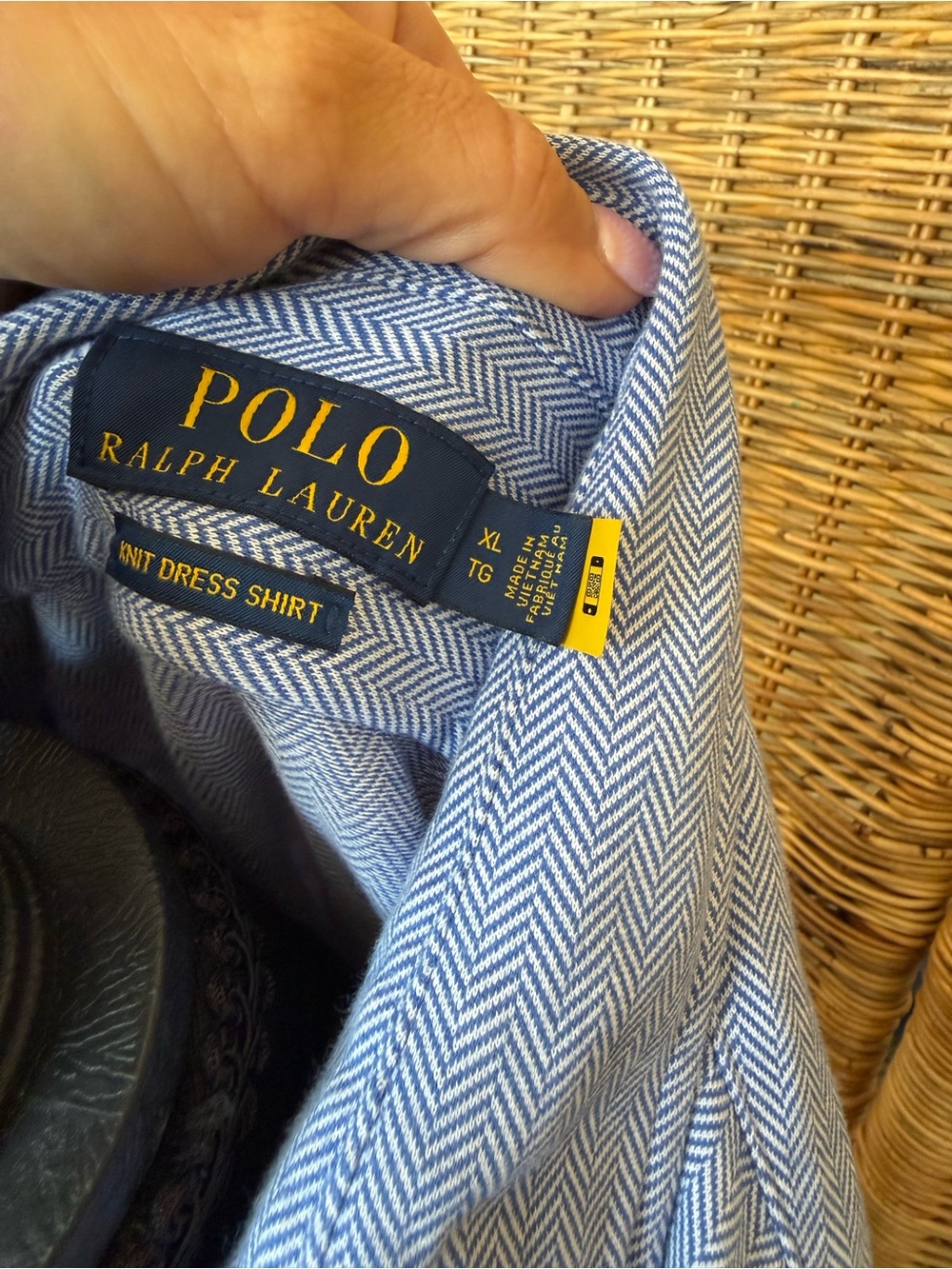 Ralph Lauren Light Blue Herringbone Dress Shirt - Picture 3 of 3